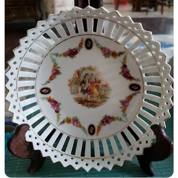 Antique German Porcelain Reticulate Bowl - Picture 3 of 8